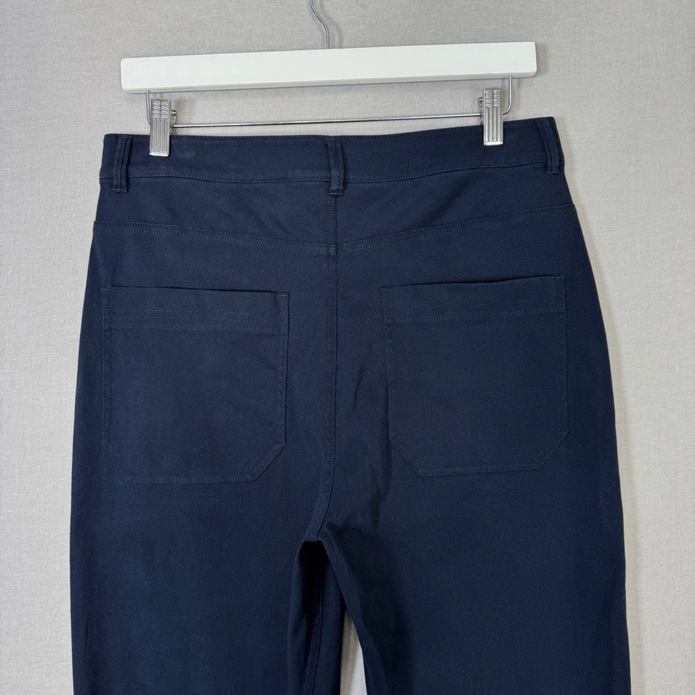 G/FORE Cotton Twill High Rise Straight Tapered Trouser Womens 10 Blue Golf Pant - Picture 6 of 12